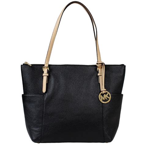 michael kors jet set east west tote black|black saffiano leather tote.